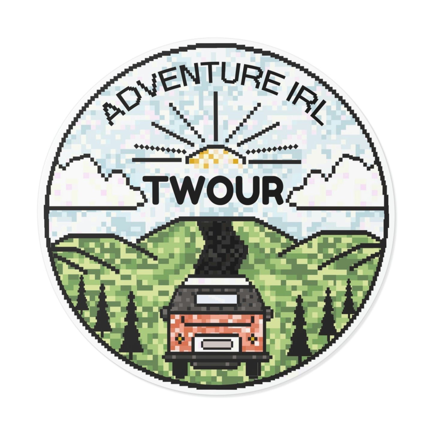 Adventure IRL Pixel Die-Cut Sticker